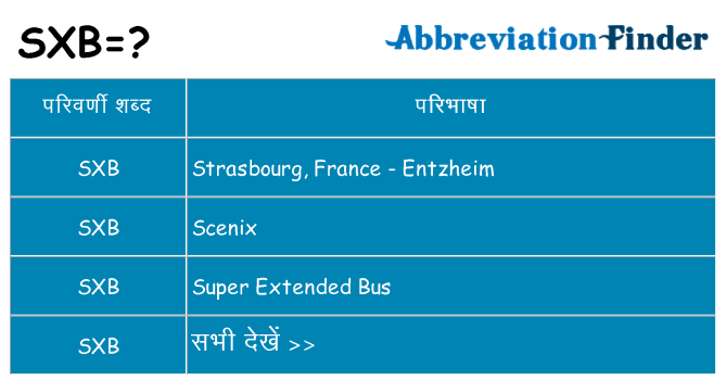 sxb का क्या अर्थ है