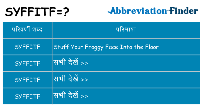 syffitf का क्या अर्थ है