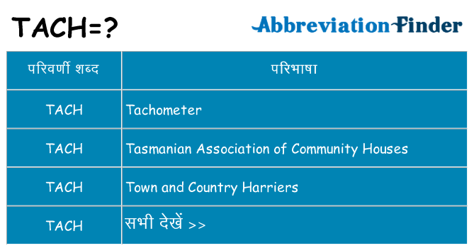tach का क्या अर्थ है