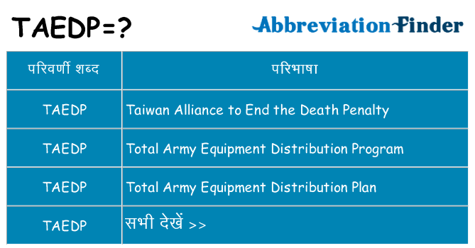 taedp का क्या अर्थ है