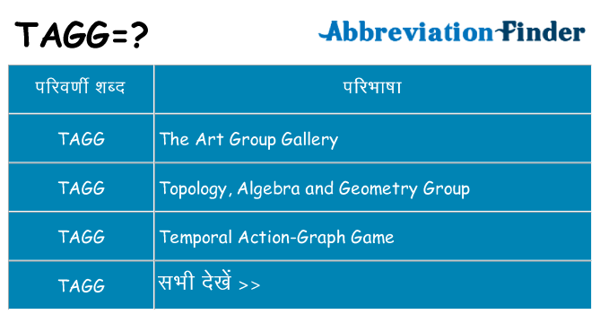 tagg का क्या अर्थ है