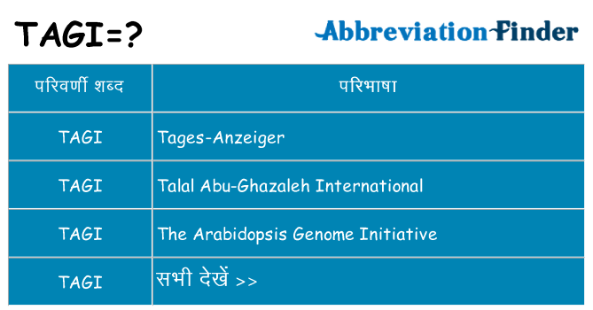 tagi का क्या अर्थ है