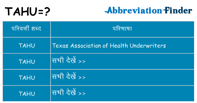 tahu का क्या अर्थ है