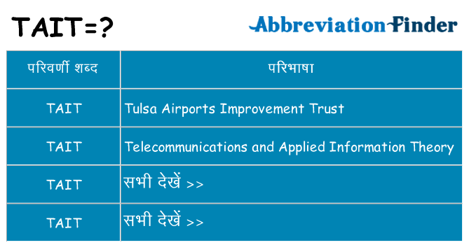 tait का क्या अर्थ है