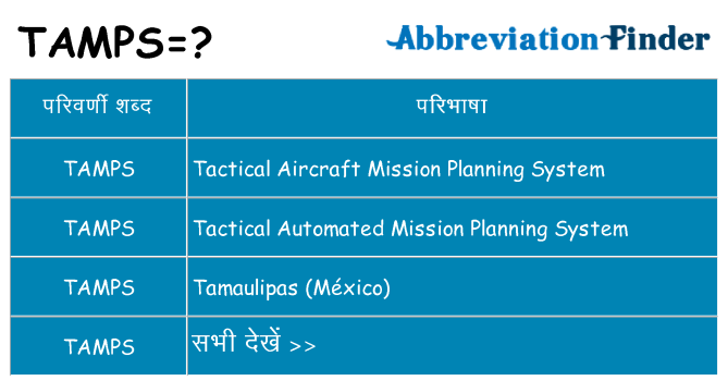 tamps का क्या अर्थ है