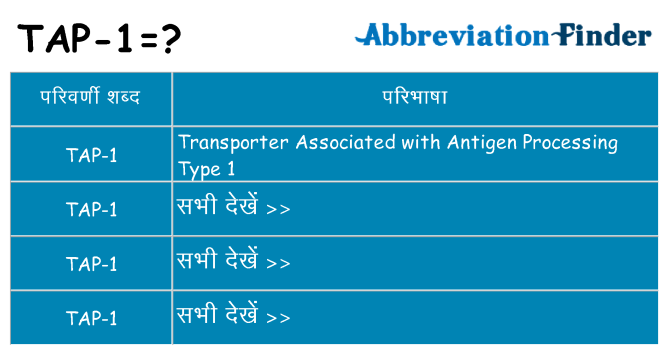 tap-1 का क्या अर्थ है