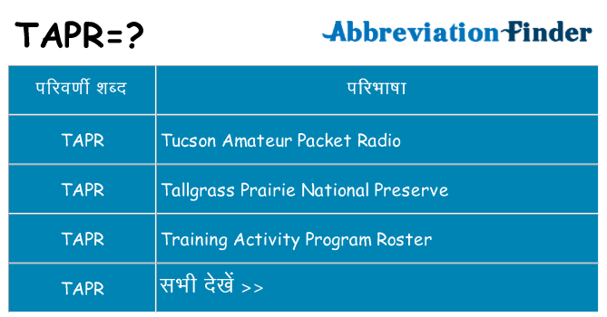 tapr का क्या अर्थ है