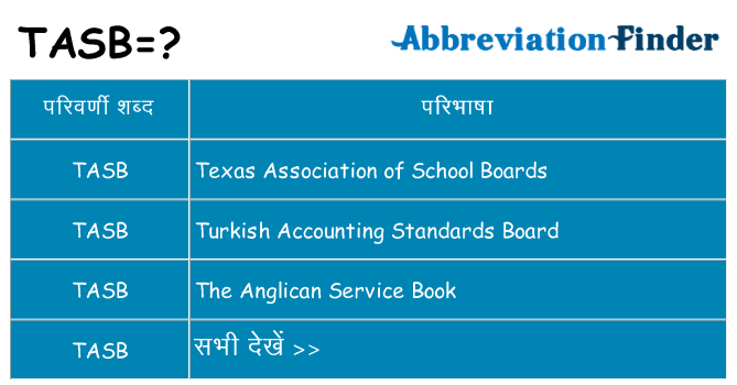 tasb का क्या अर्थ है