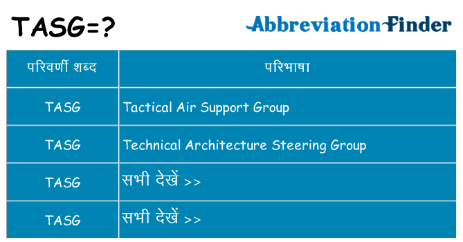 tasg का क्या अर्थ है