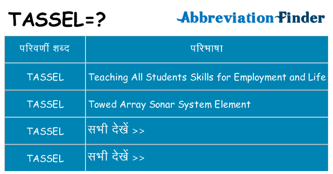 tassel का क्या अर्थ है