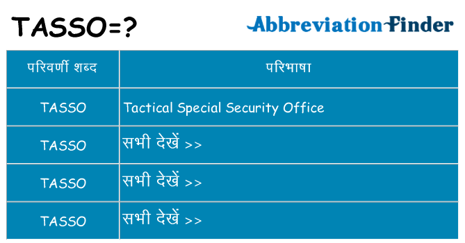 tasso का क्या अर्थ है