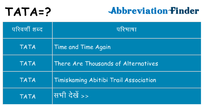 tata का क्या अर्थ है