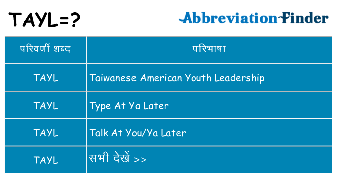 tayl का क्या अर्थ है