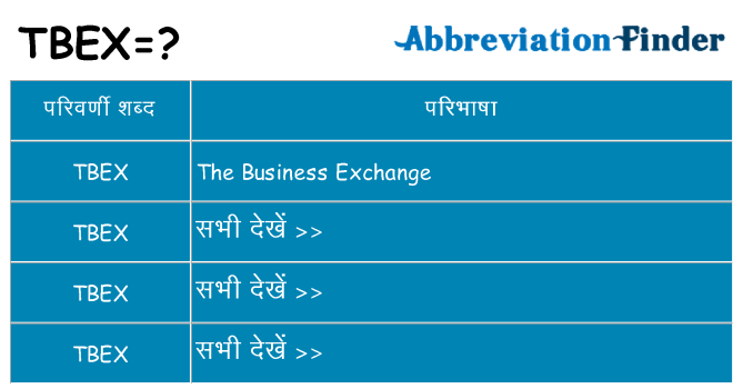 tbex का क्या अर्थ है