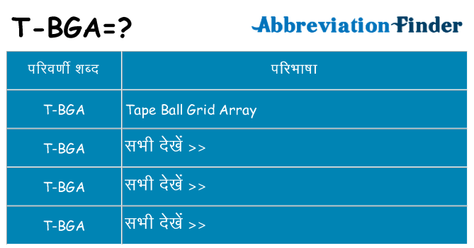 t-bga का क्या अर्थ है