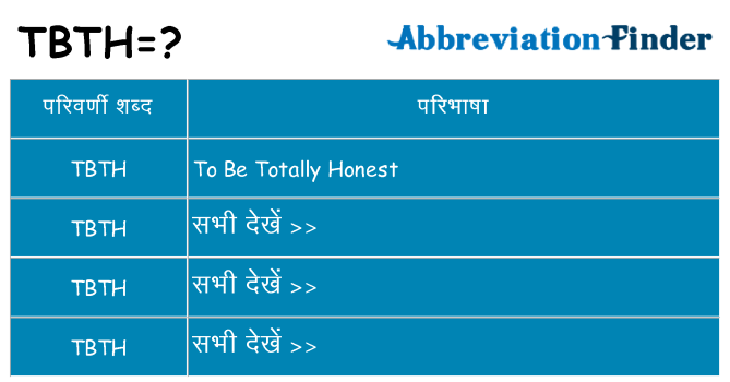 tbth का क्या अर्थ है