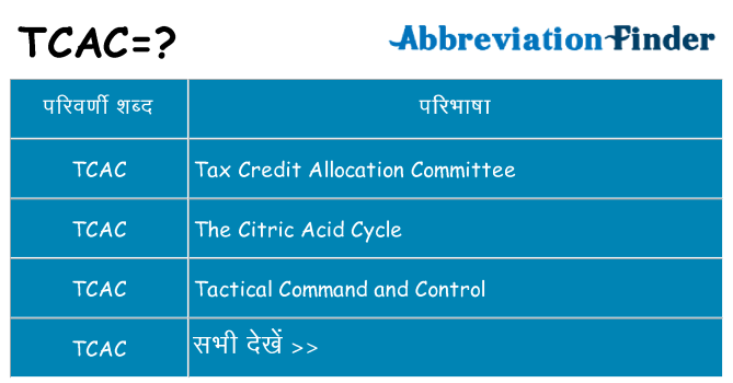 tcac का क्या अर्थ है