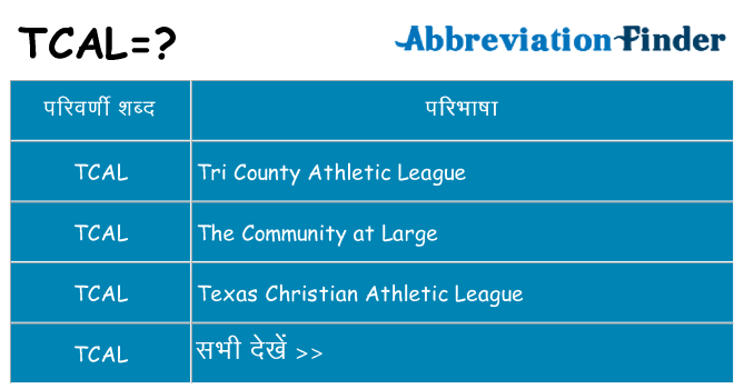 tcal का क्या अर्थ है