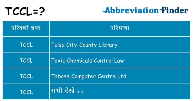 tccl का क्या अर्थ है