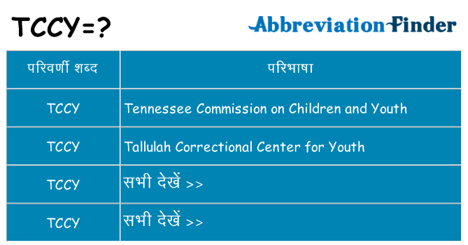 tccy का क्या अर्थ है