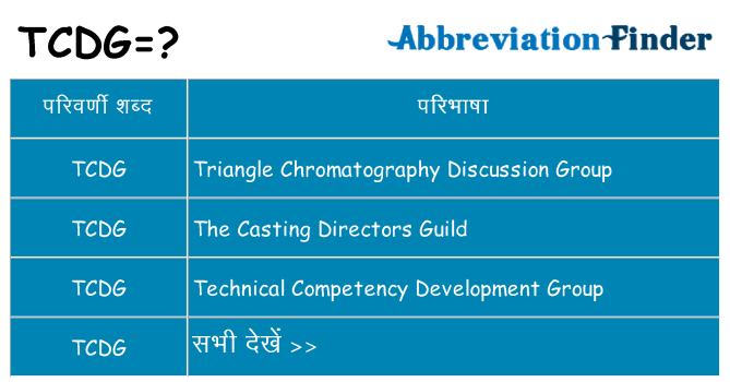 tcdg का क्या अर्थ है
