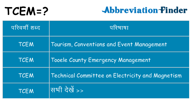tcem का क्या अर्थ है