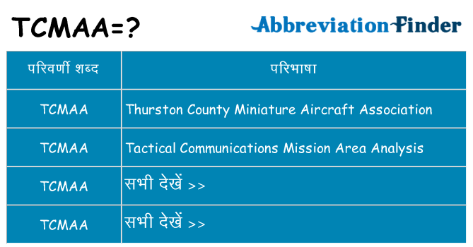 tcmaa का क्या अर्थ है