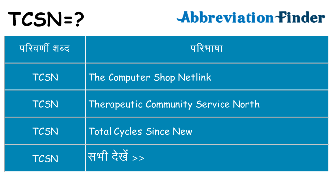 tcsn का क्या अर्थ है