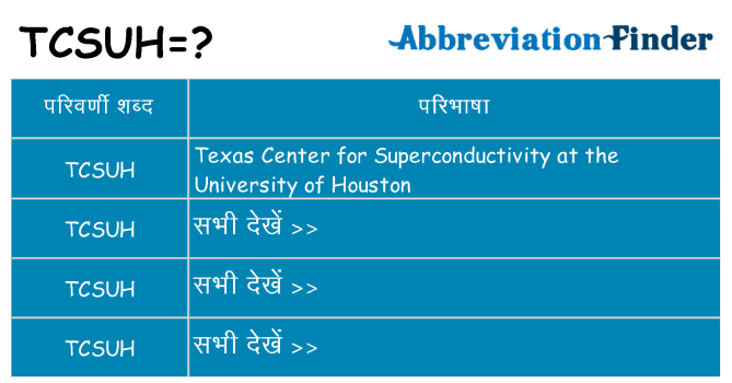 tcsuh का क्या अर्थ है
