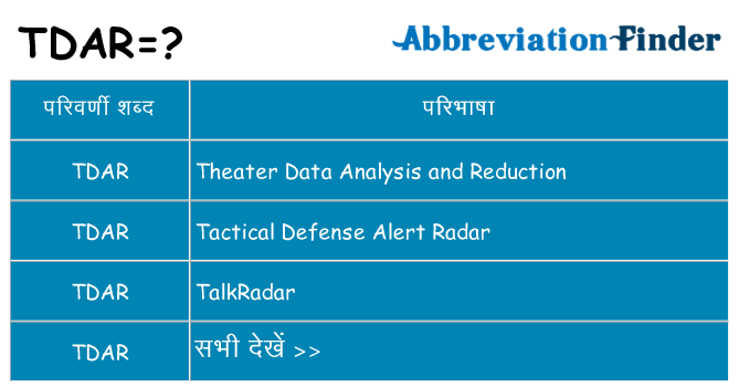 tdar का क्या अर्थ है
