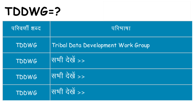 tddwg का क्या अर्थ है