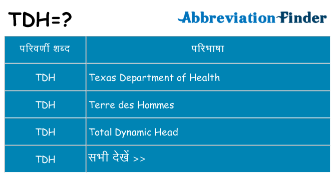 tdh का क्या अर्थ है