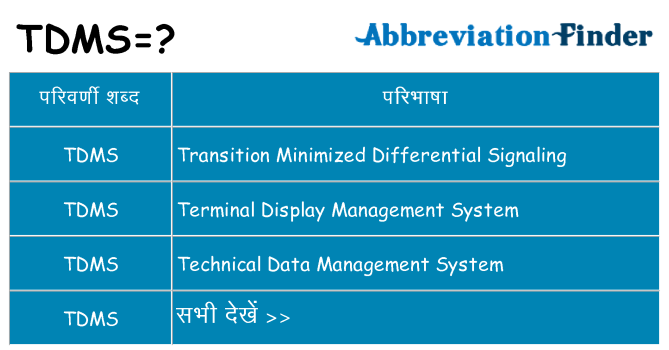 tdms का क्या अर्थ है