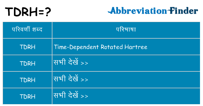 tdrh का क्या अर्थ है