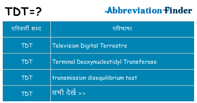 tdt का क्या अर्थ है