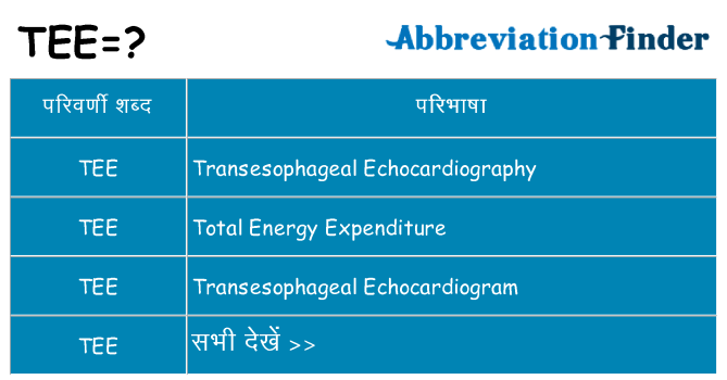 tee का क्या अर्थ है