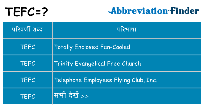 tefc का क्या अर्थ है