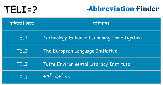 teli का क्या अर्थ है