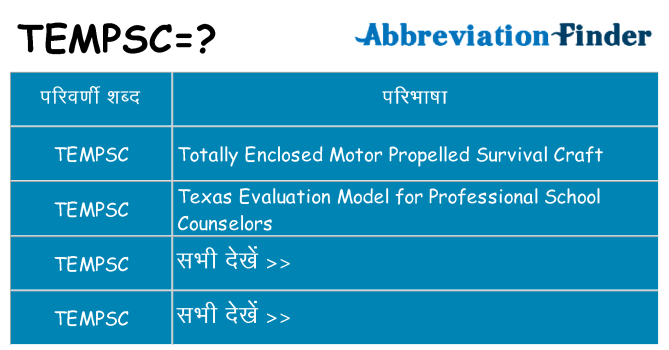 tempsc का क्या अर्थ है