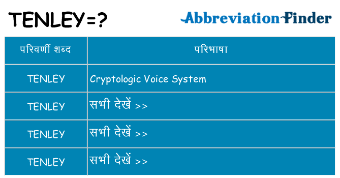 tenley का क्या अर्थ है
