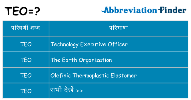 teo का क्या अर्थ है