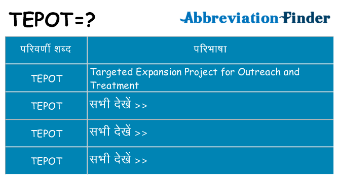 tepot का क्या अर्थ है