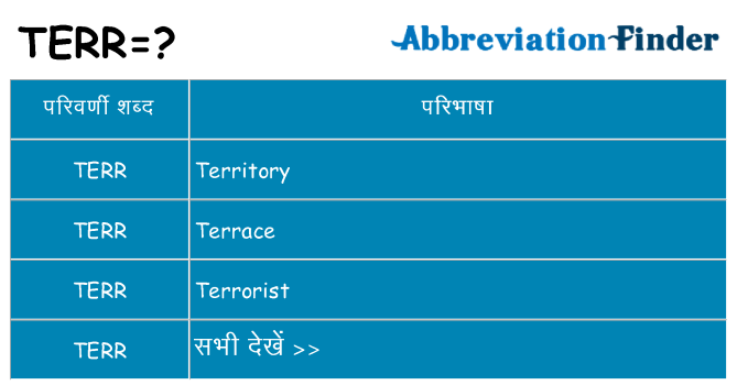 terr का क्या अर्थ है
