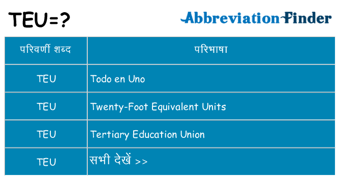 teu का क्या अर्थ है