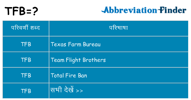 tfb का क्या अर्थ है