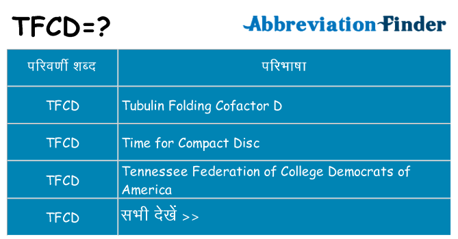 tfcd का क्या अर्थ है