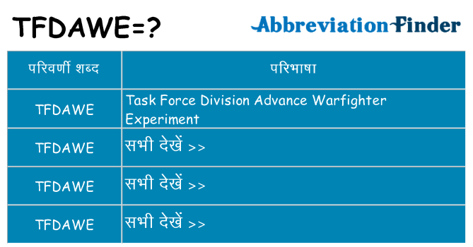 tfdawe का क्या अर्थ है