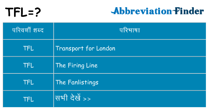 tfl का क्या अर्थ है