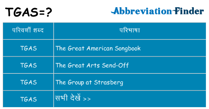 tgas का क्या अर्थ है