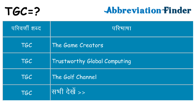 tgc का क्या अर्थ है